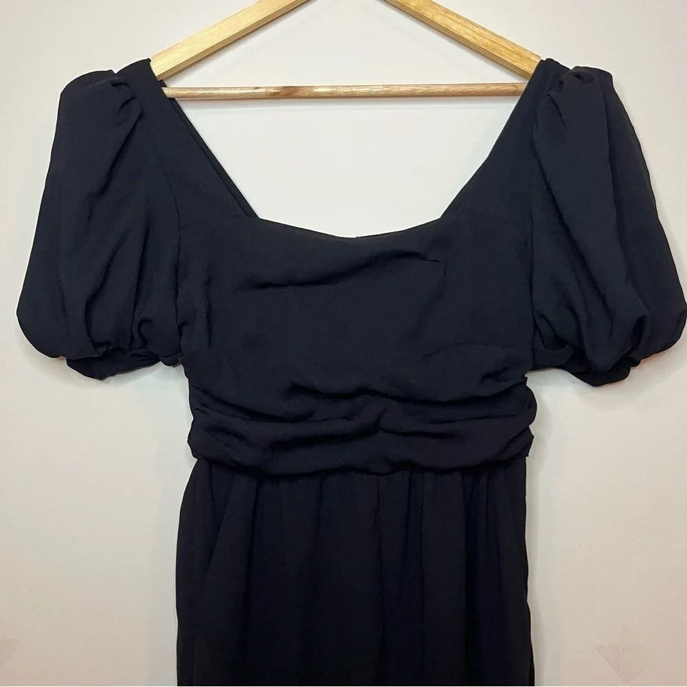 NORDSTROM CHELSEA28 Puff Sleeve Square Neckline Wide Leg Chic Jumpsuit Romper - Picture 6 of 14